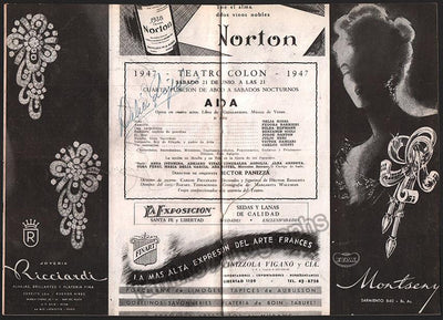 Rigal, Delia - Barbieri, Fedora - Signed Program Teatro Colon, Buenos Aires 1947