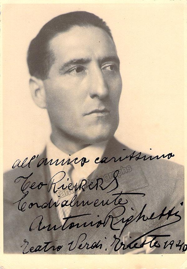RIGHETTI, Antonio - Signed Photo | Authentic Guaranteed – Tamino