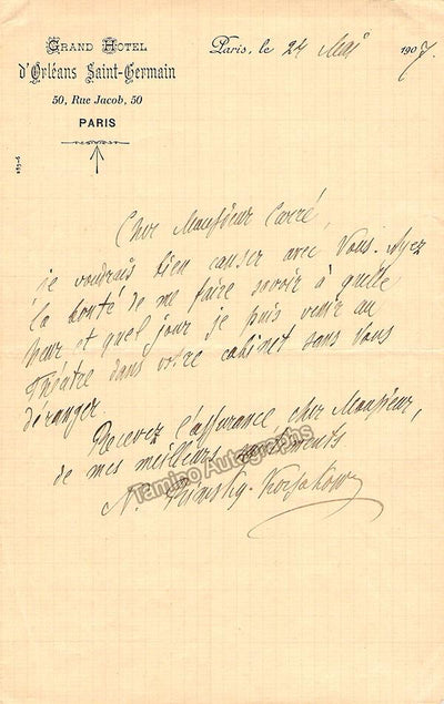 Rimsky-Korsakov, Nikolai - Autograph Note Signed 1907