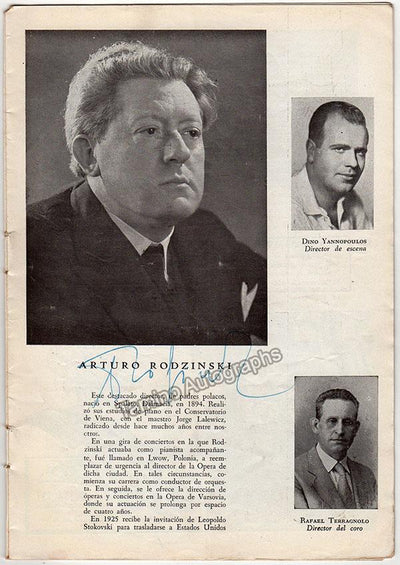 Rodzinski, Artur - Signed Program Teatro Colon 1950