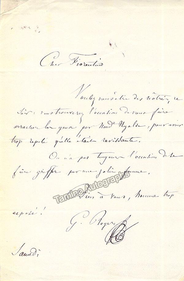 Roger, Gustave - Autograph Letter Signed - Tamino