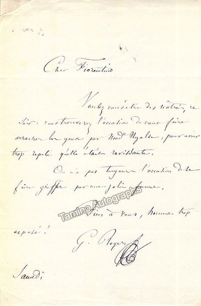 Roger, Gustave - Autograph Letter Signed