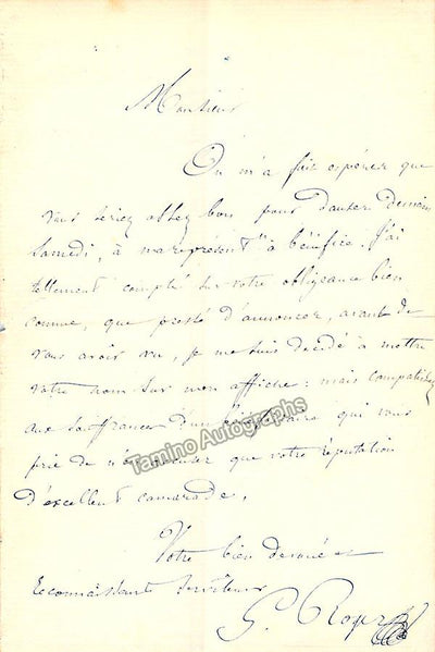 Roger, Gustave - Lot of Autograph Letter Signed + CDV + Vintage Print
