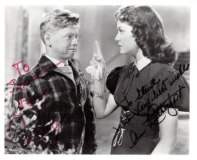 Rooney, Mickey - Rutherford, Ann - Double Signed Photo in "Love Finds Andy Hardy"