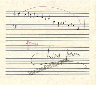 Rorem, Ned - Autograph Music Quote