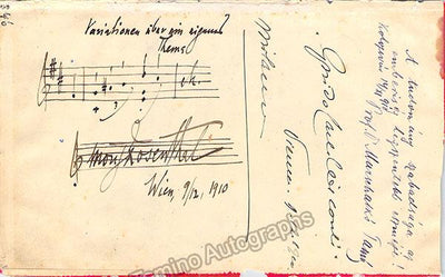 Rosenthal, Moriz - Autograph Music Quote Signed 1910