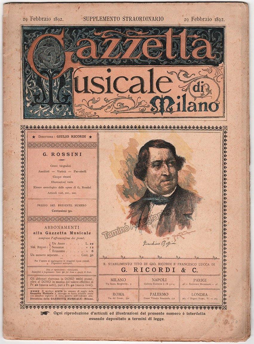Rossini, Gioacchino - Gazzetta Musicale di Milano - Tamino