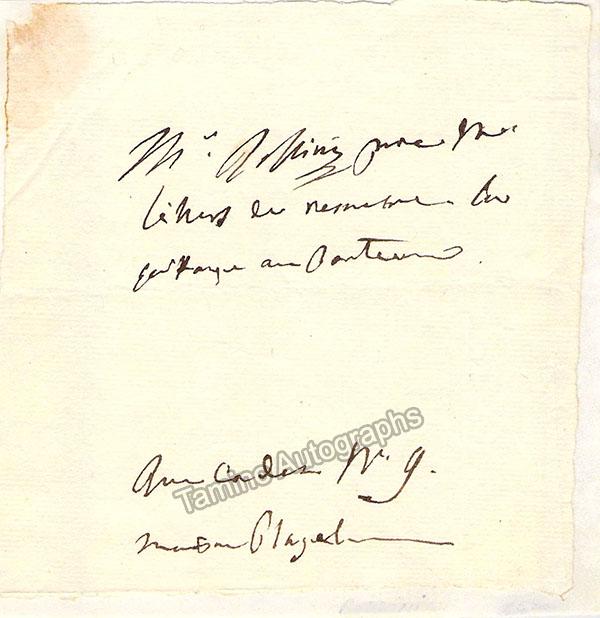 Rossini, Gioachino - Autograph Note Signed