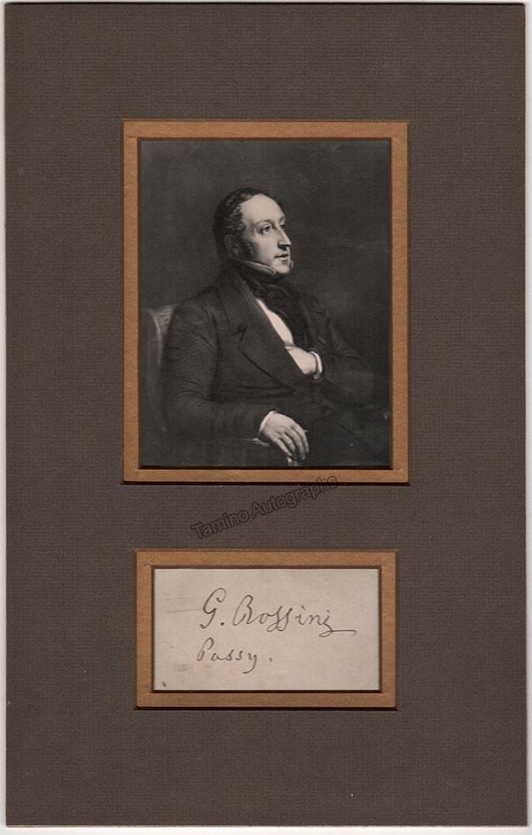 Rossini, Gioachino - Signature on Mat with Photo - Tamino