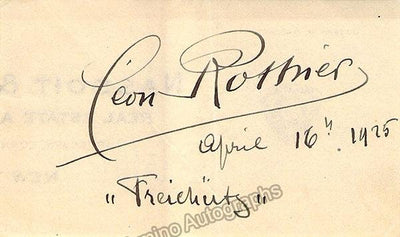 Rothier, Leon - Signature Cut 1925