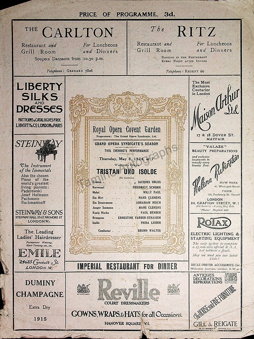 Royal Opera House at Covent Garden, London - Collection of 37 Opera Pr ...