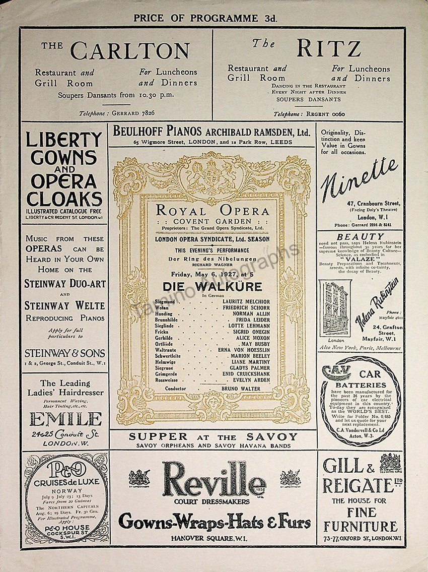 Royal Opera House at Covent Garden, London - Collection of 37 Opera Pr