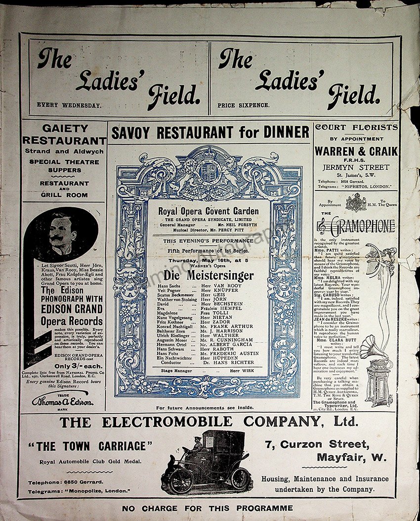 Royal Opera House at Covent Garden, London - Collection of 37 Opera Pr ...