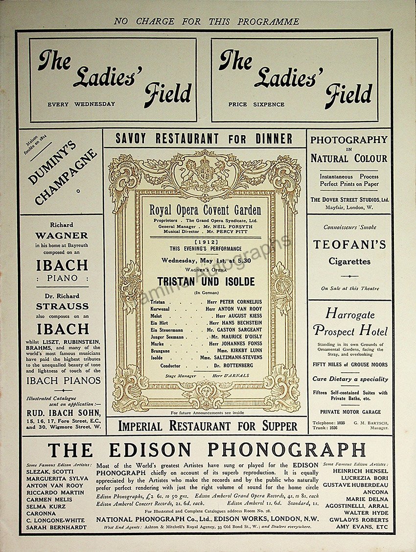 Royal Opera House at Covent Garden, London - Collection of 37 Opera Pr ...