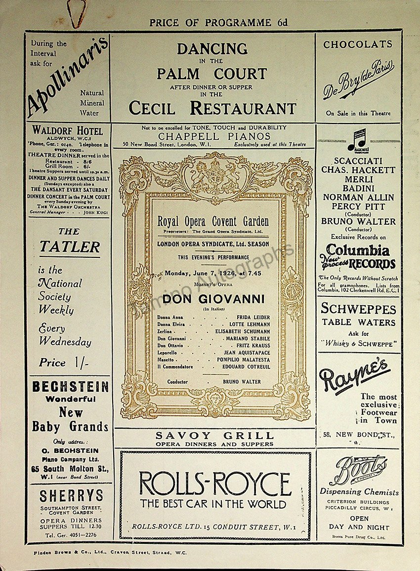 Royal Opera House at Covent Garden, London - Collection of 37 Opera Pr ...