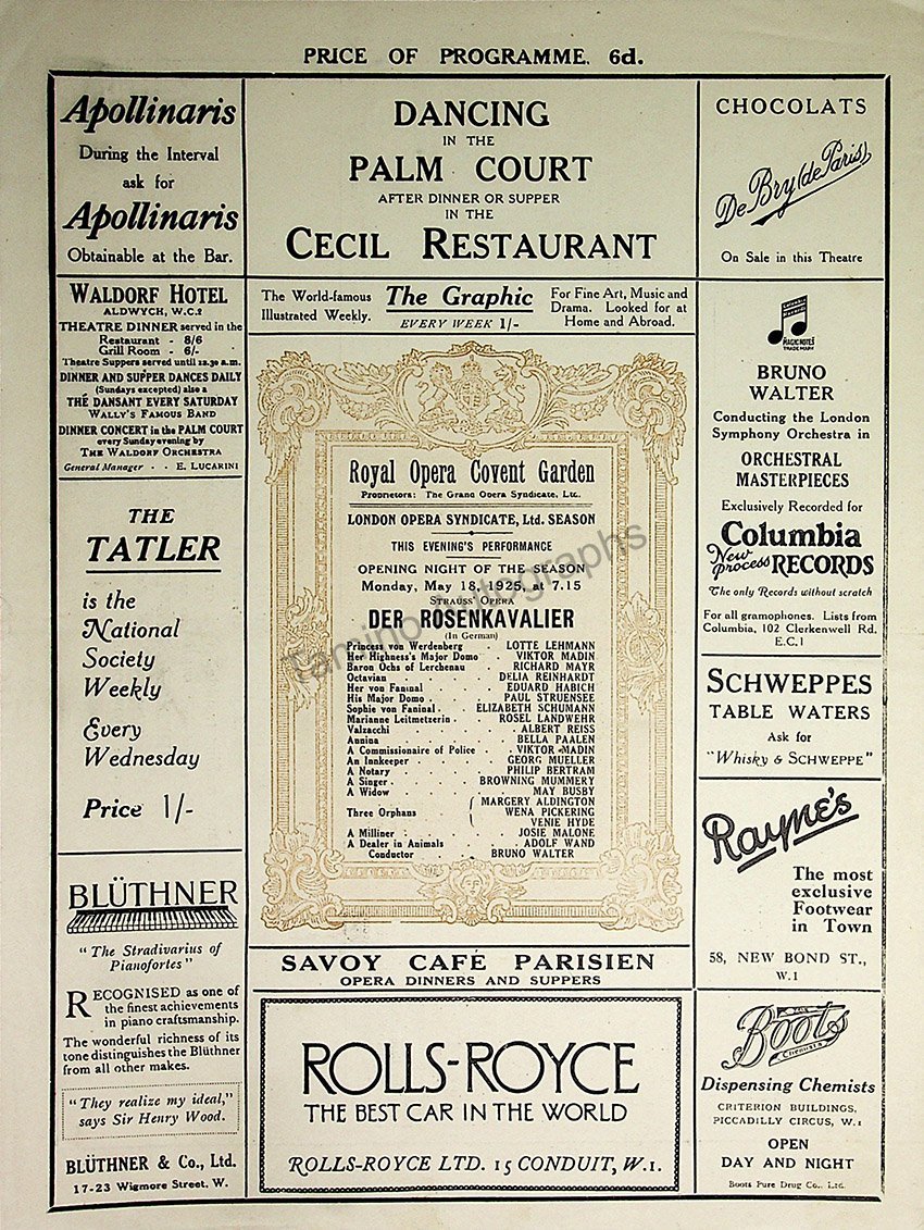 Royal Opera House at Covent Garden, London - Collection of 37 Opera Pr ...