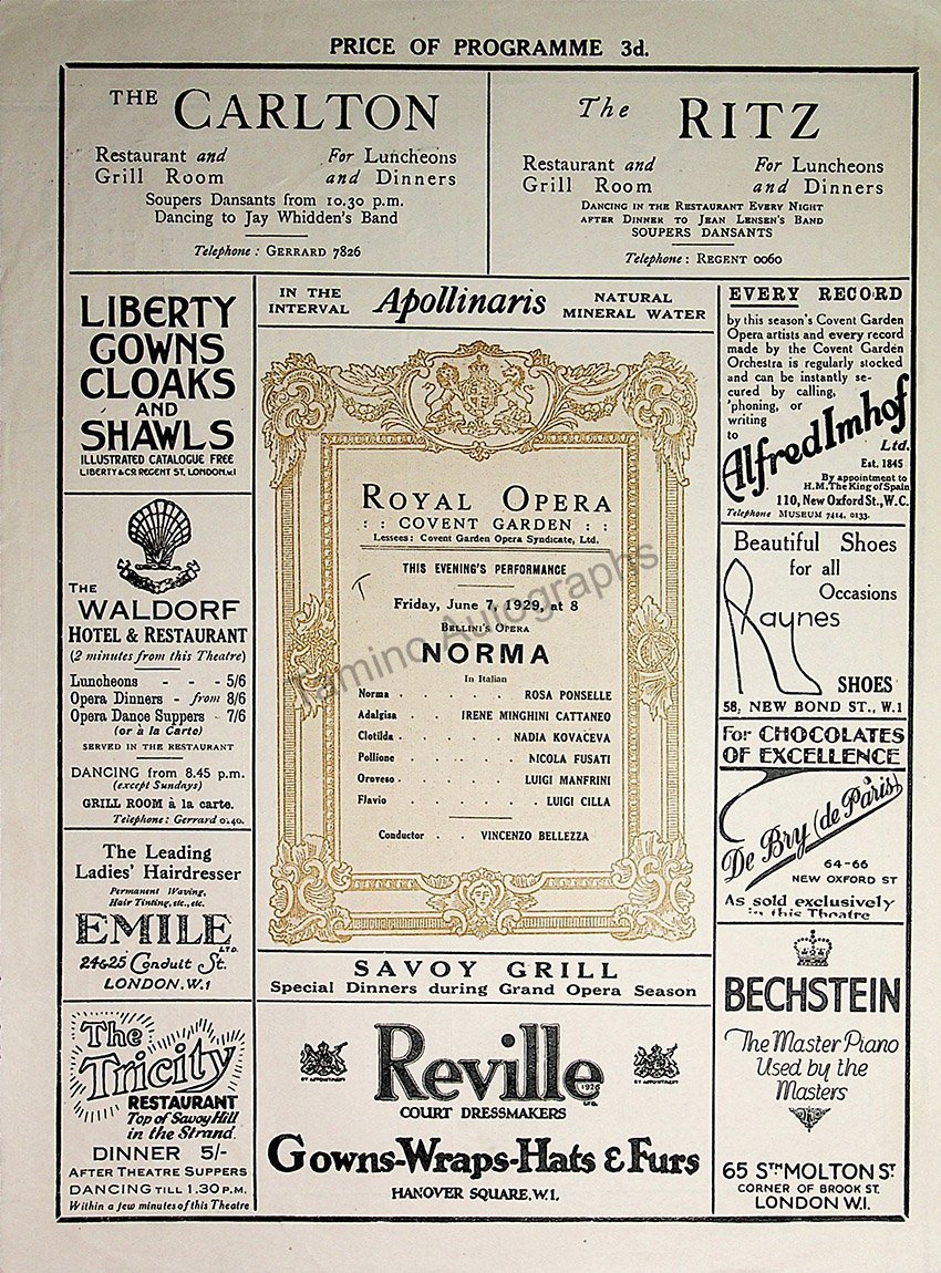 Royal Opera House at Covent Garden, London - Collection of 37 Opera Pr ...