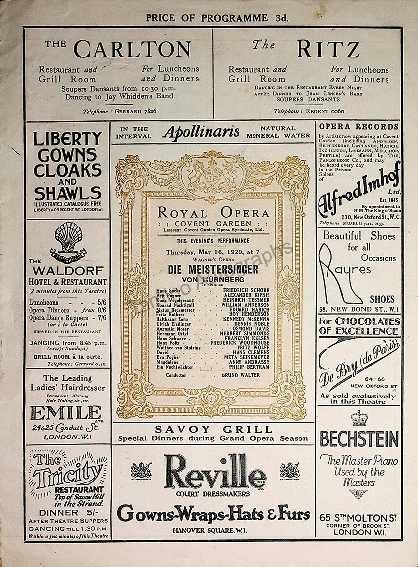Royal Opera House at Covent Garden, London - Collection of 37 Opera Pr ...