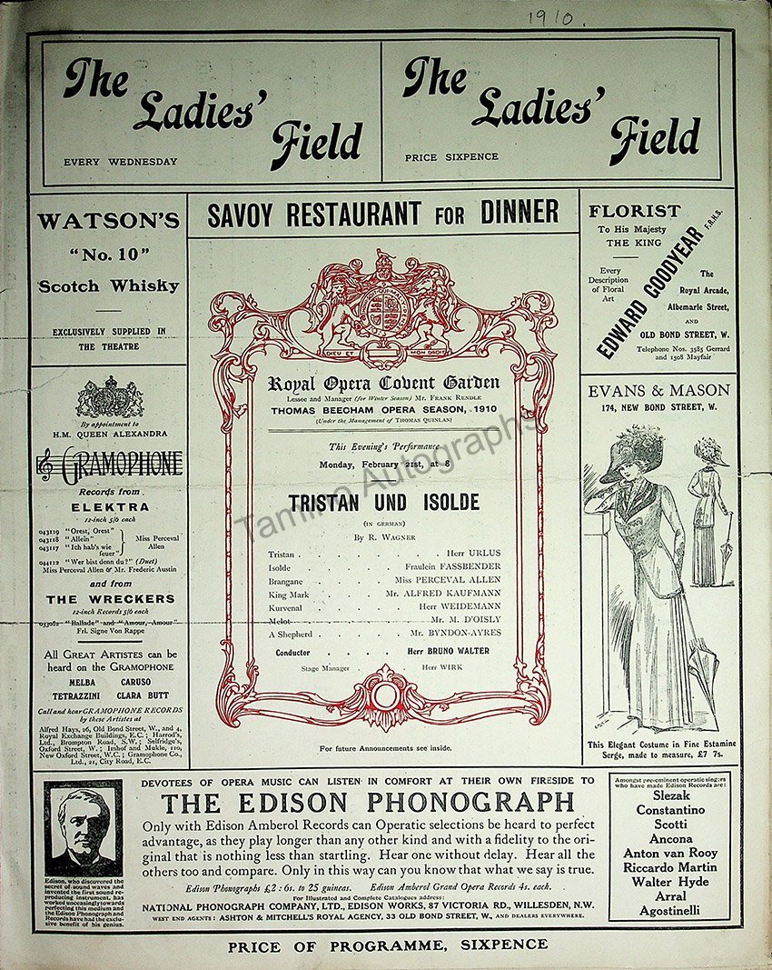 Royal Opera House at Covent Garden, London - Collection of 37 Opera Pr ...