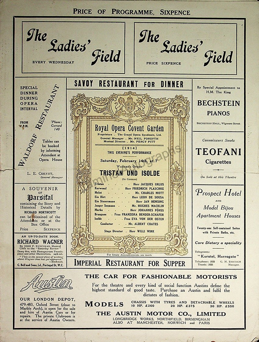 Royal Opera House at Covent Garden, London - Collection of 37 Opera Pr ...