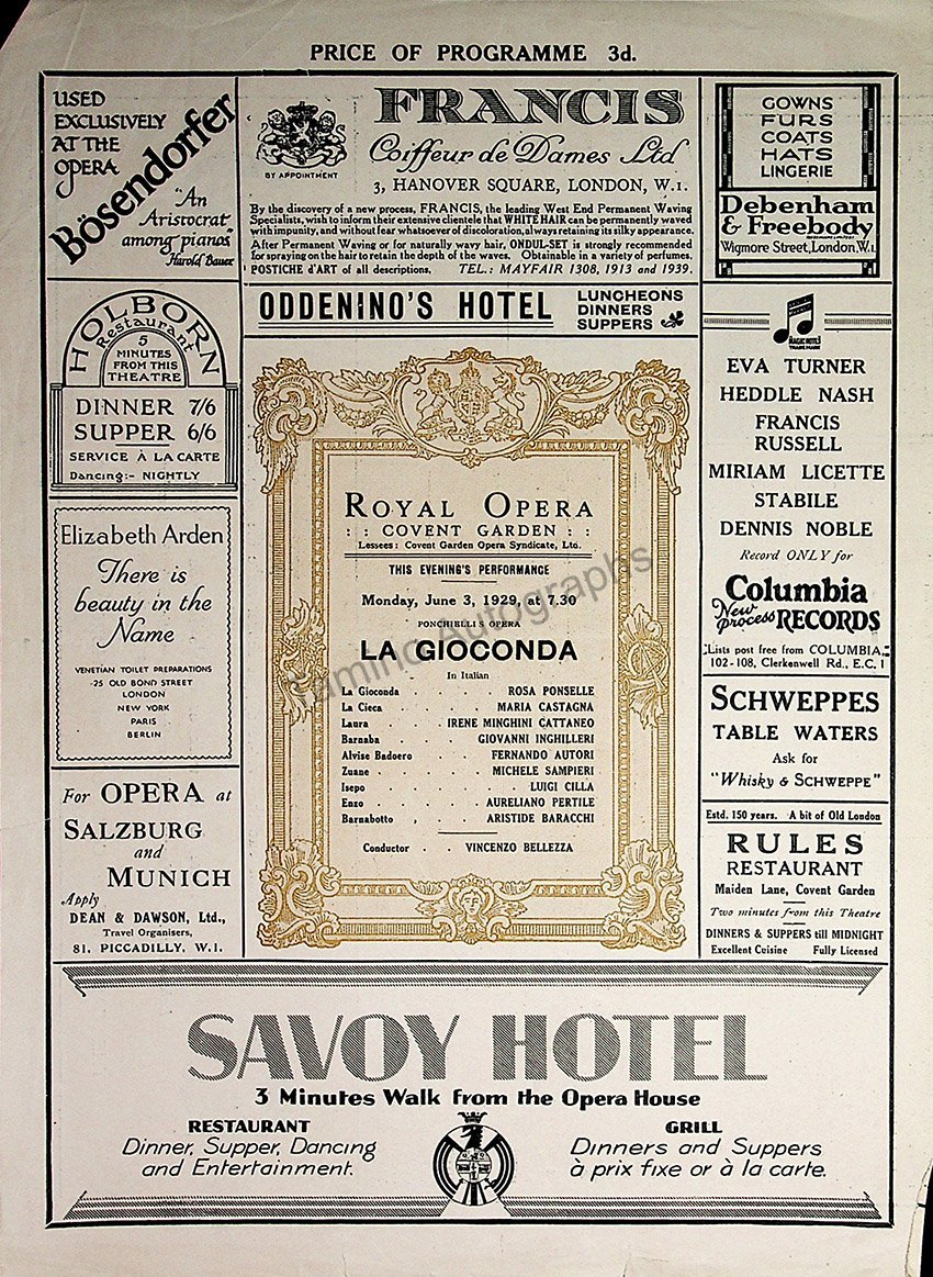 Royal Opera House at Covent Garden, London - Collection of 37 Opera Pr