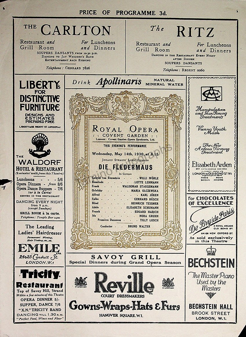 Royal Opera House at Covent Garden, London - Collection of 37 Opera Pr