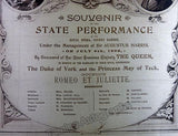 Royal Opera House Covent Garden - Silk Gala Program 1893