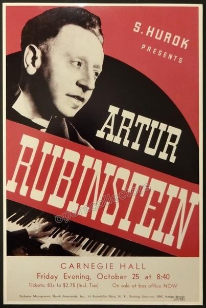 Rubinstein, Artur - Unsigned Poster Display