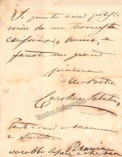 Sabatie-Unger, Caroline - Autograph Note Signed