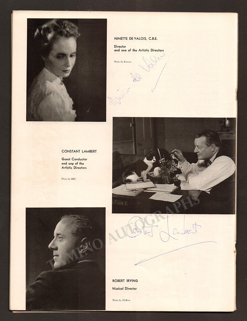 Sadler´s Wells Ballet - American Tour Signed Program 1949 - Tamino