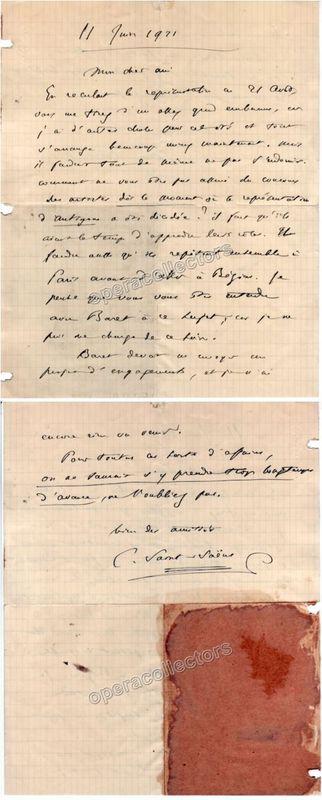 Saint-Saens, Camille - Autograph Letter Signed