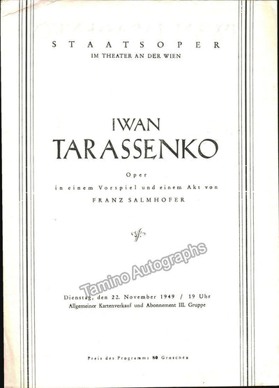 Salmhofer, Franz - Lot of 3 Programs 1946-1949