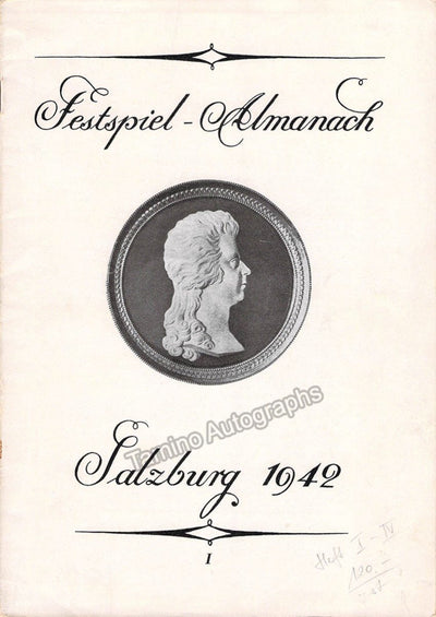 Salzburg Festival 1942 - Festival Almanachs - Programs - Plans Lot