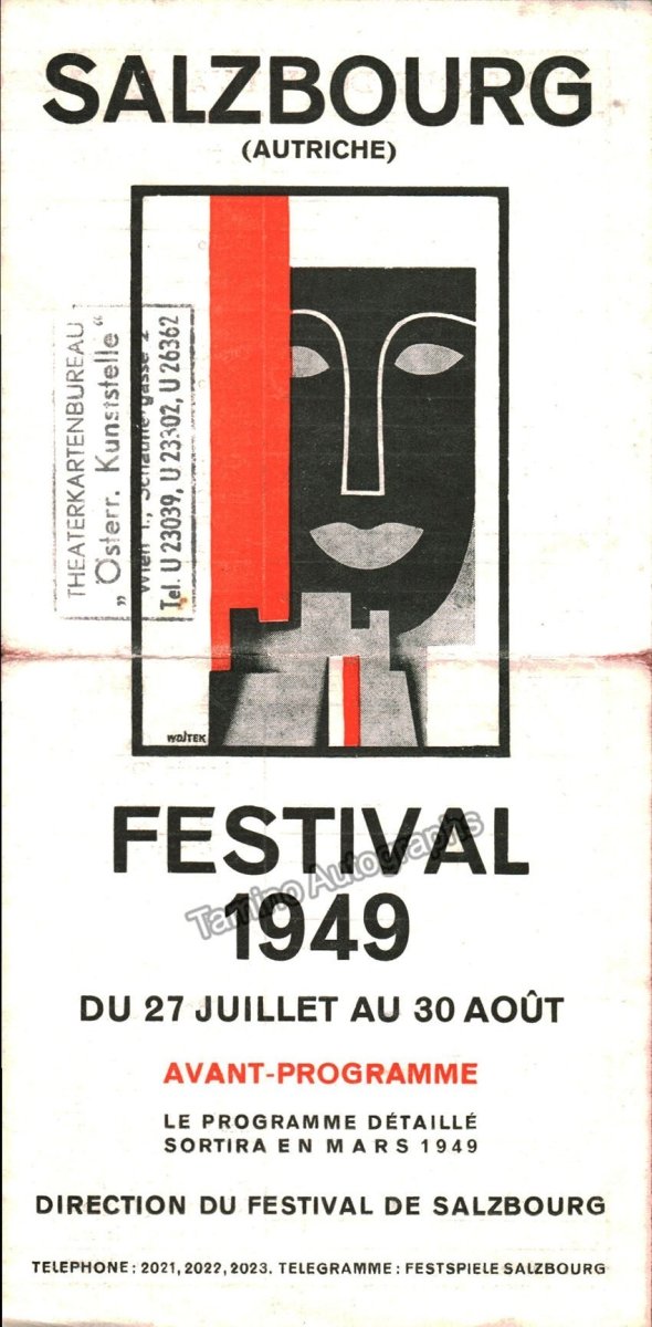 Salzburg Festival Official Prospectus 1947-1949-1952 - Tamino