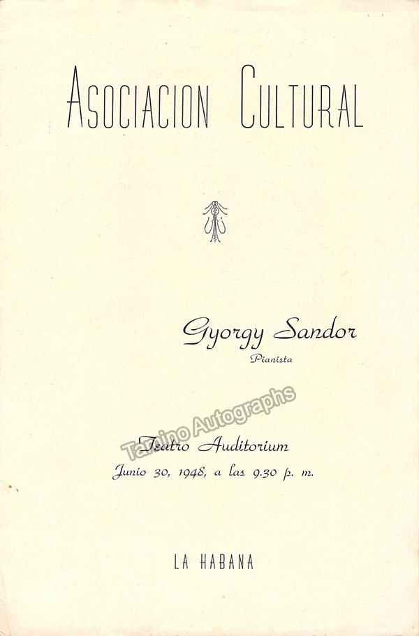 Sandor, Gyorgy - Signed Program Havana 1948 - Tamino