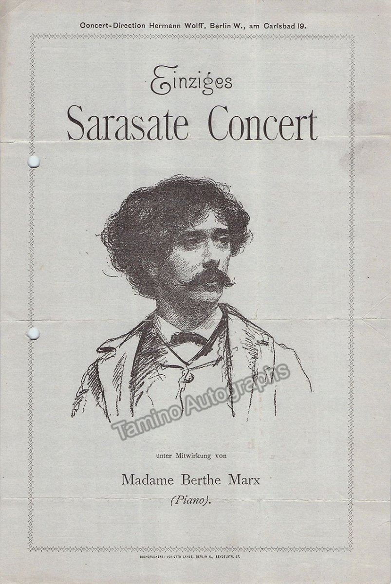 Sarasate, Pablo - Concert Program Liegnitz 1889 - Tamino