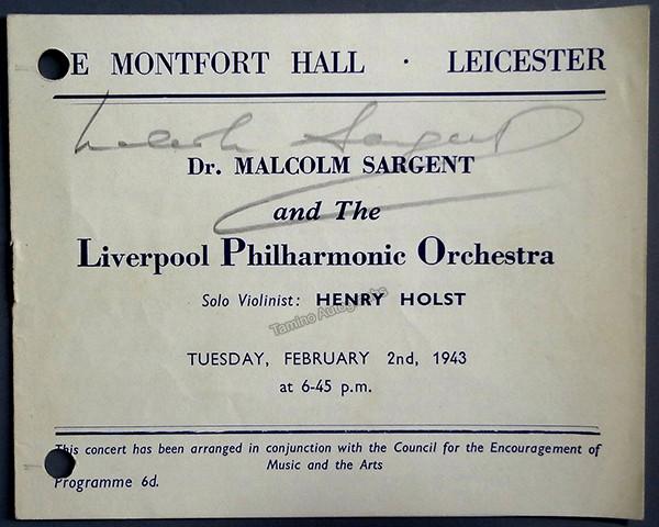 Sargent, Malcolm - Concert Program 1943 - Tamino