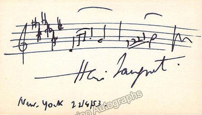 Sauguet, Henri - Autograph Music Quote Signed 1953