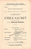 Sauret, Emile - 2 Concert Programs Vienna 1899-1901