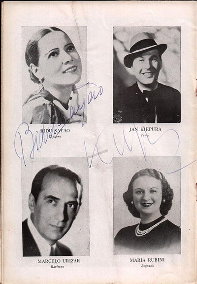 Sayao, Bidu - Kiepura, Jan - Eggerth, Marta - Signed Program La Boheme Teatro Colon 1940