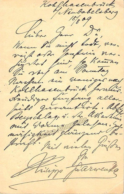 Scharwenka, Ludwig Philipp  - Autograph Note Signed 1909