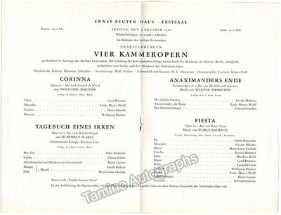 Scherchen, Hermann - Conducts Four World Premieres! Concert Program 1958