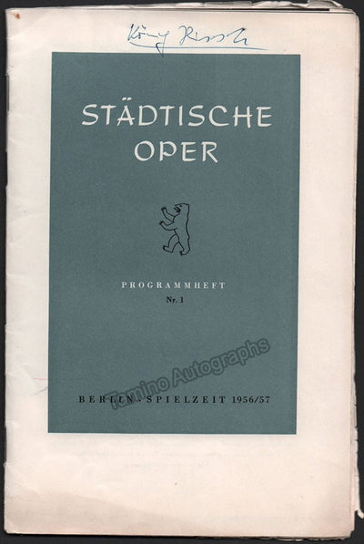Scherchen, Hermann - Konig Hirsch - World Premiere Program 1956