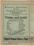 Schillings, Max von - Concert Program Wagner Operas Berlin 1920-1924