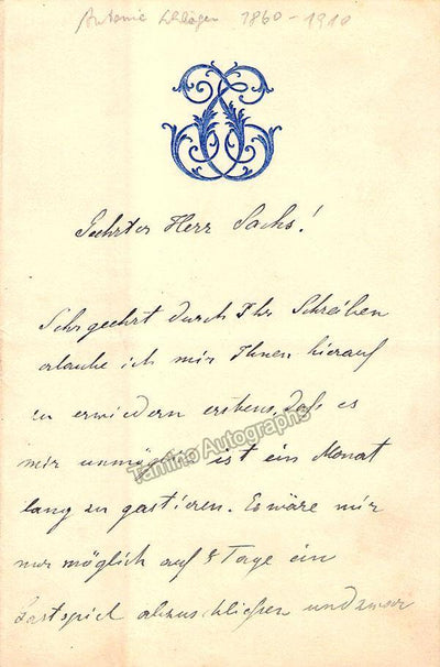 Schlager, Toni - Autograph Letter Signed