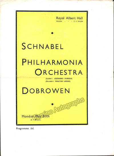 Schnabel, Artur - Two Programs Late 1920s