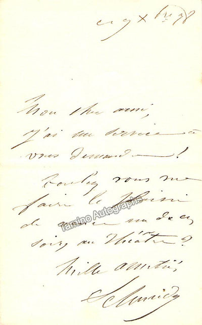 Schneider, Hortense - Autograph Note Signed
