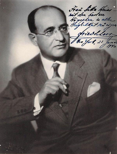 Schorr, Friedrich - Signed Photograph 1940