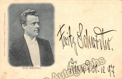 Schrodter, Fritz - Signed Photograph 1897