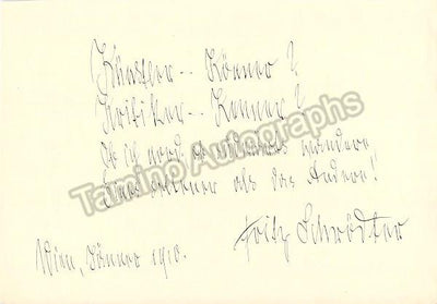 Schrodter, Fritz - Text Quote Signed 1910